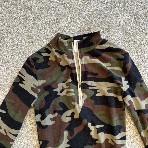 Army Print Long Sleeve Body Suit with Zipper - Picture 2 of 2